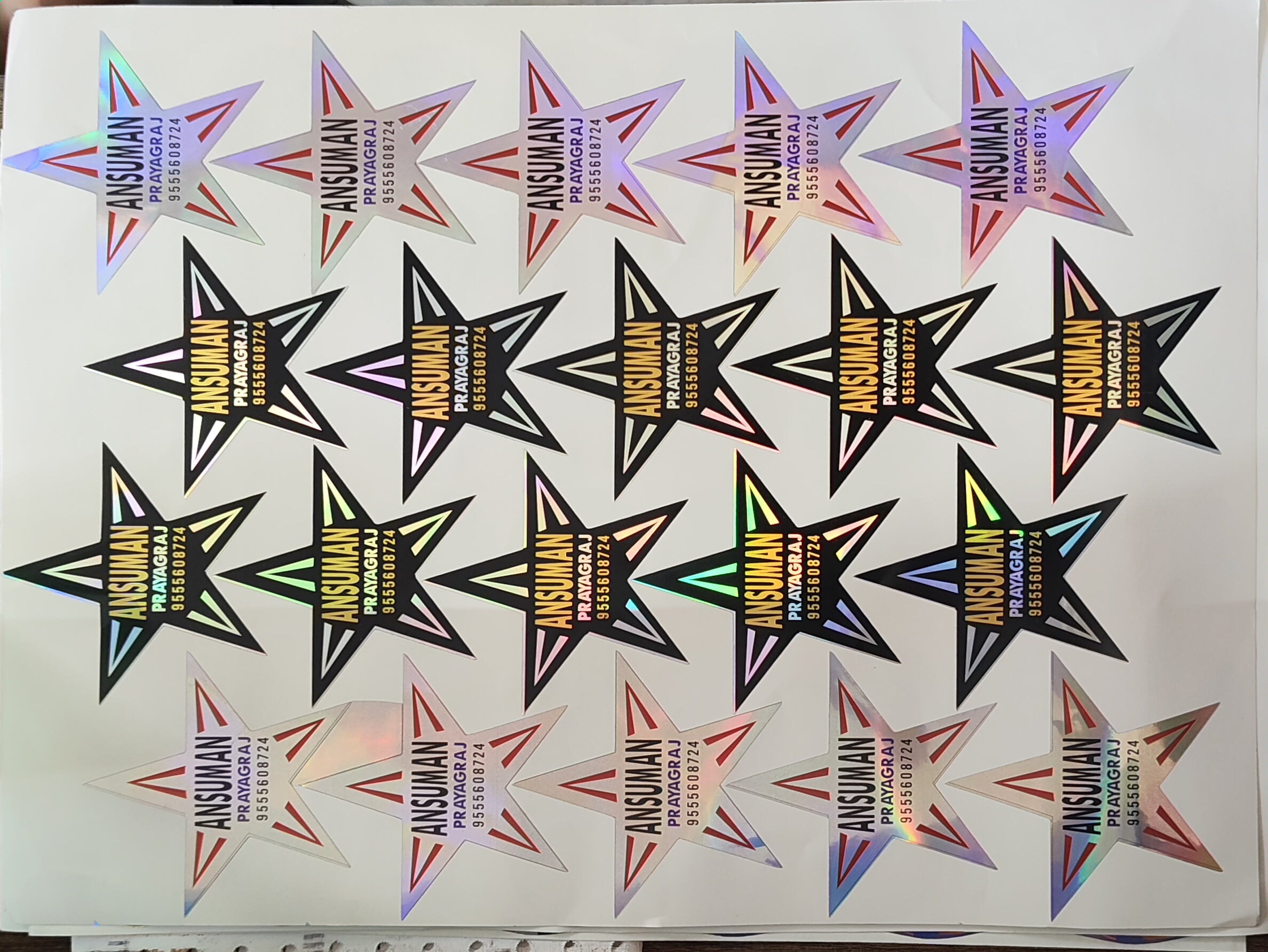 100 Big Star Shape Kite Stickers
