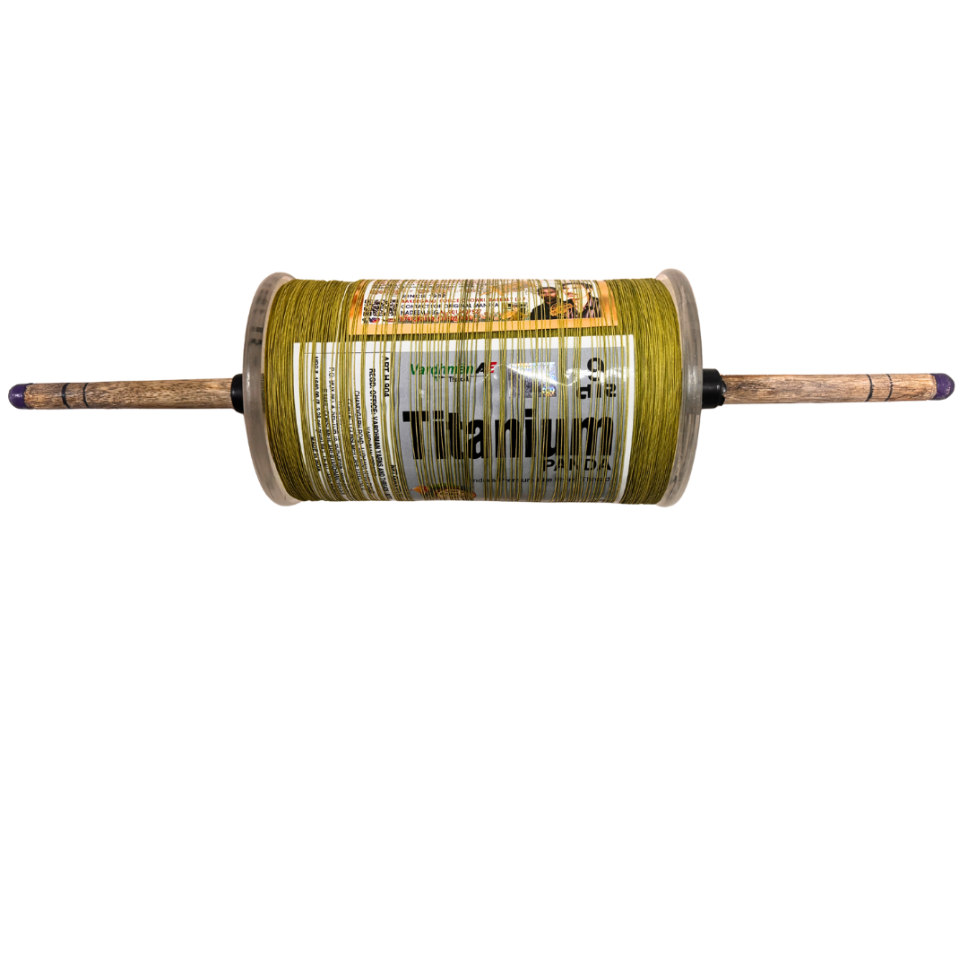 Best Manjha 9 Cord Titanium Strongest Sharpest Basheer Bed Hunter No.1 5000 var 500gm Cone