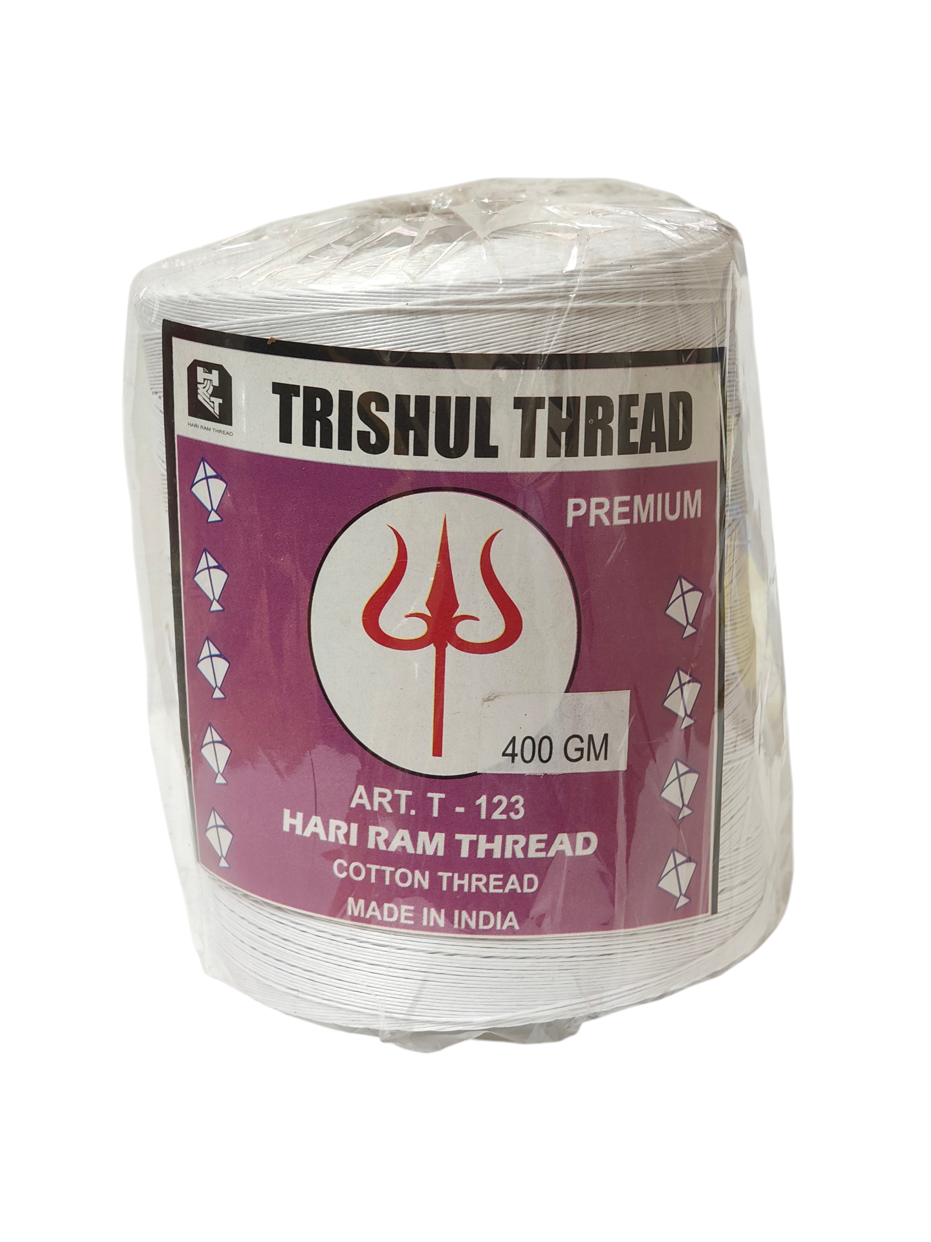 2No. Trishul Thin storng Thread 400 Gm Cone
