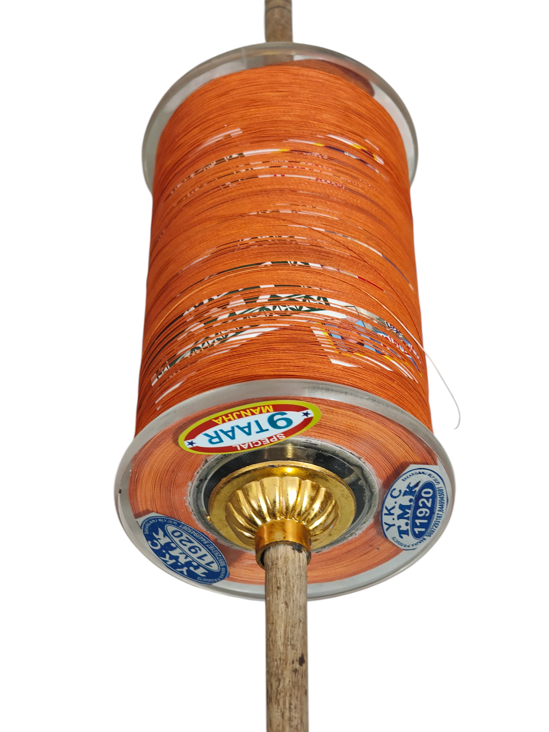 YKC 11920 PREMIUM MANJHA 9 TAAR 6000 VAR (Yards) ORANGE COLOUR