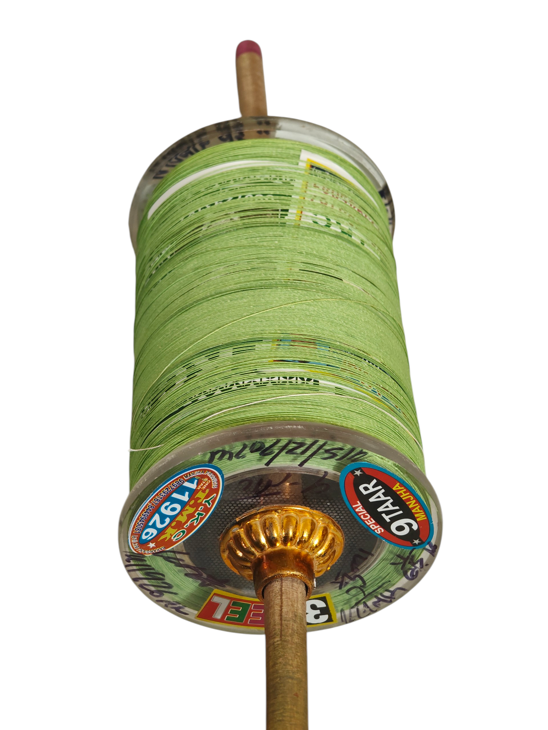YKC11926 Manja 9 cord Panda 5 Tournament Quality 3 reel 3000 yards - GREEN COLOUR