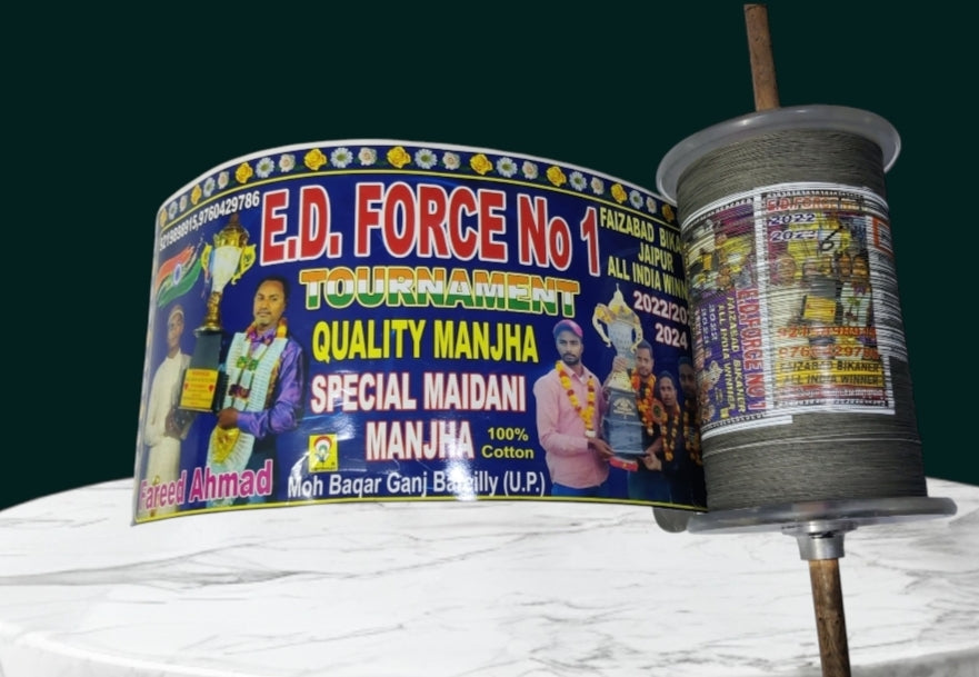 9 cord 6000 yards ED Force by Famous Maker FARID Bhai Panda Manjha Extreme sharp