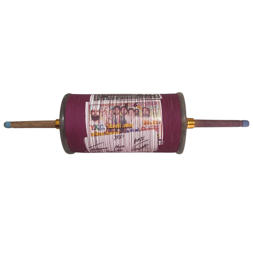 6 Reel 123 Y.K.C.  11926 Mfg - 14/01/2026 Purple Color on Fiber Charkhi