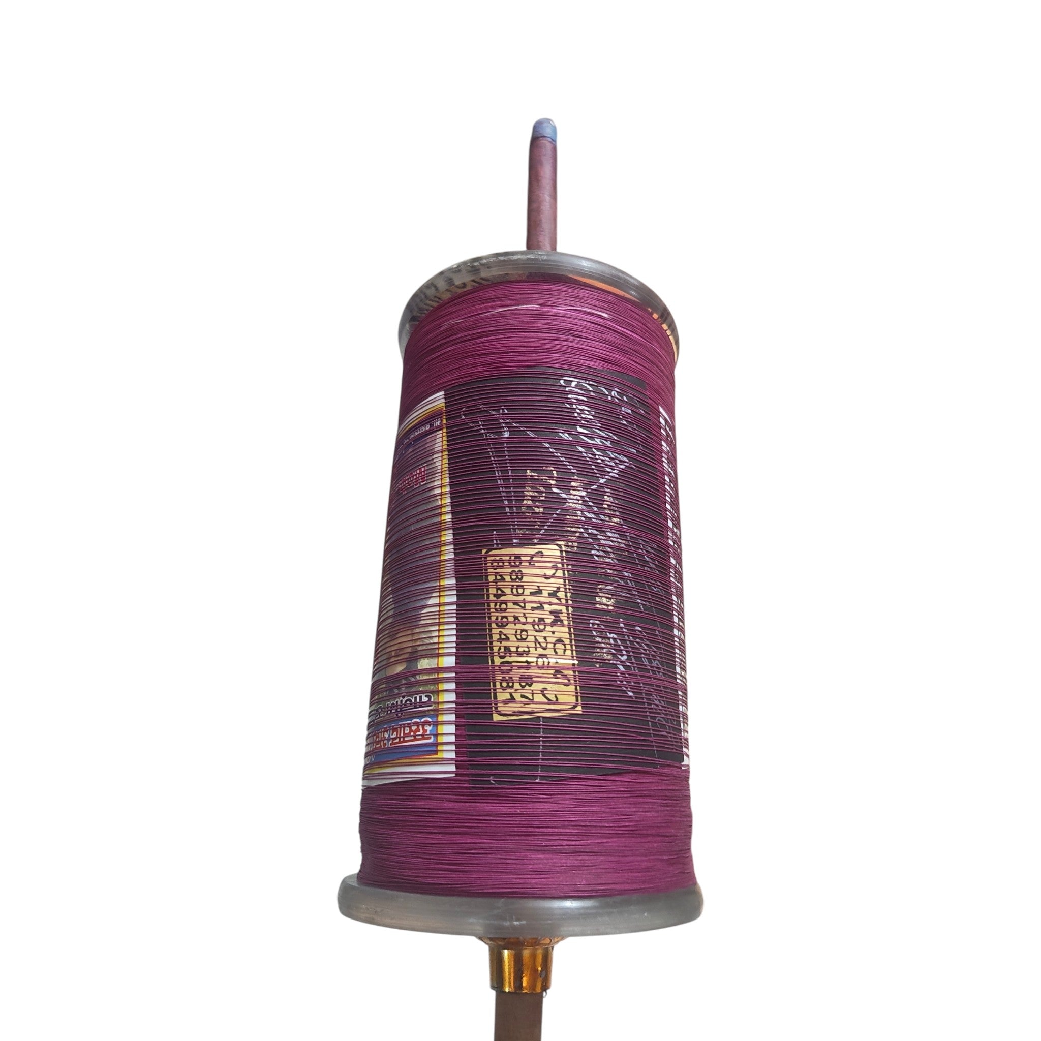 6 Reel 123 Y.K.C.  11926 Mfg - 14/01/2026 Purple Color on Fiber Charkhi