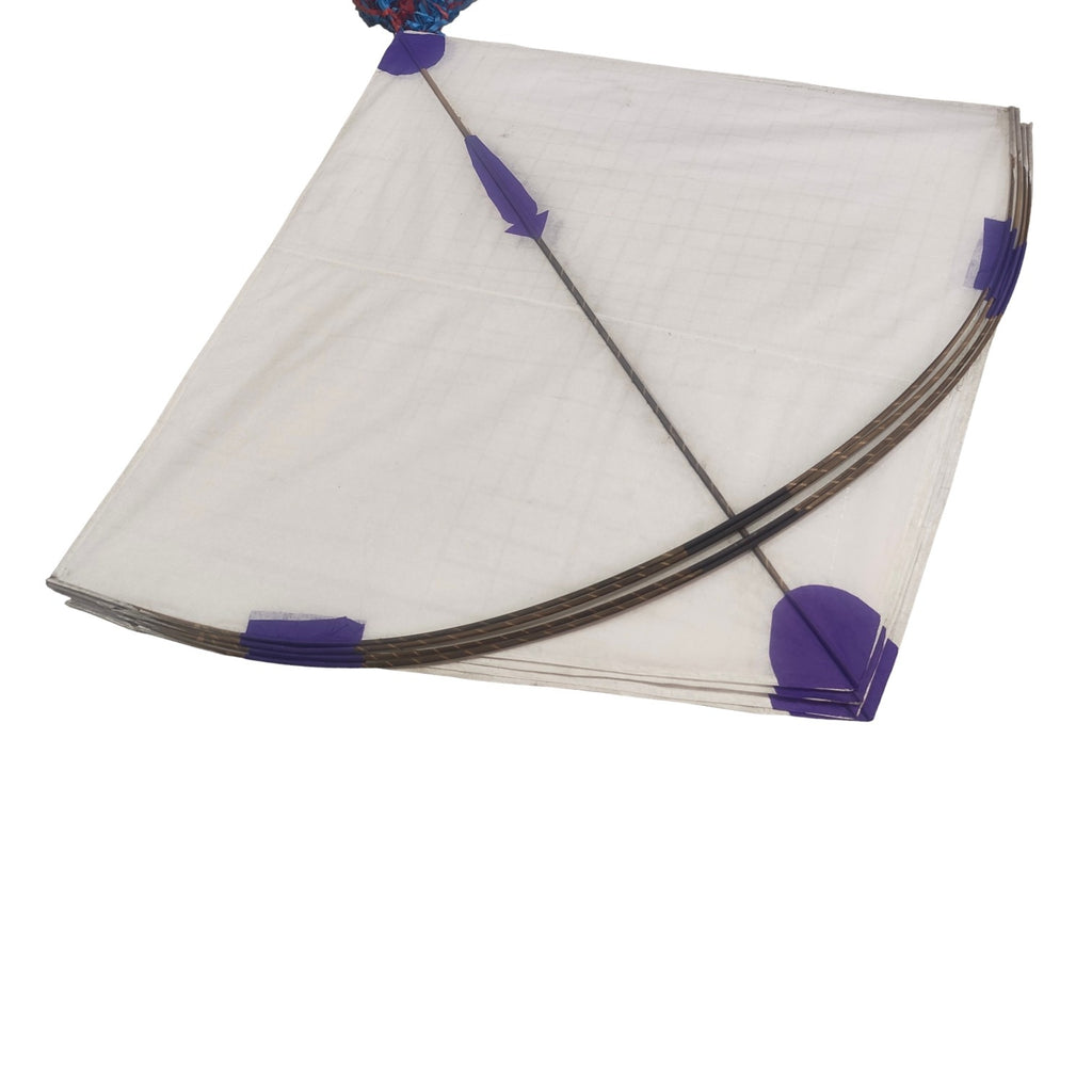 Export Quality Pure White Pauna Kites (23"x27") Triple Fancy Sticks Used 50 Pcs